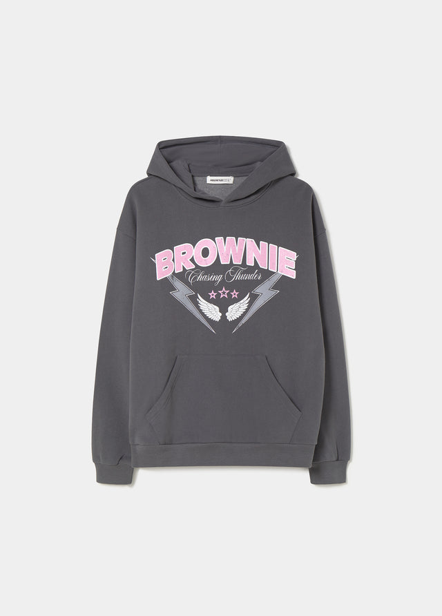 Wings print hooded sweatshirt