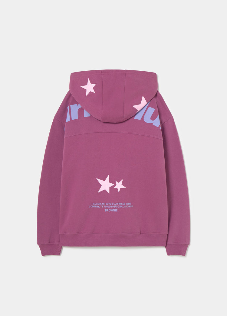 Star-print hooded sweatshirt