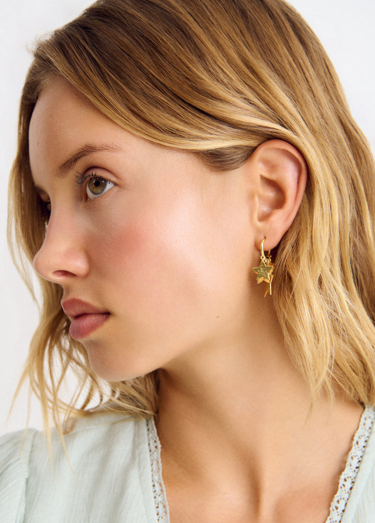 Pendientes aro estrellas