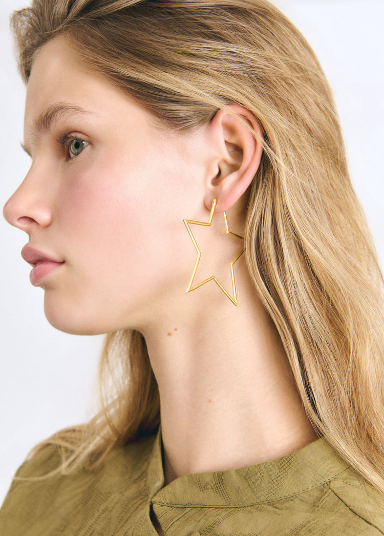Large star earrings