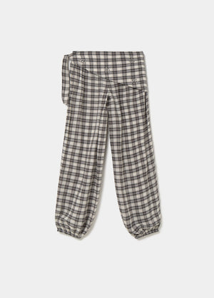 Pantalón bombacho cuadros con pañuelo