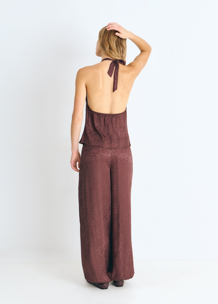 Harem pants with fringed scarf