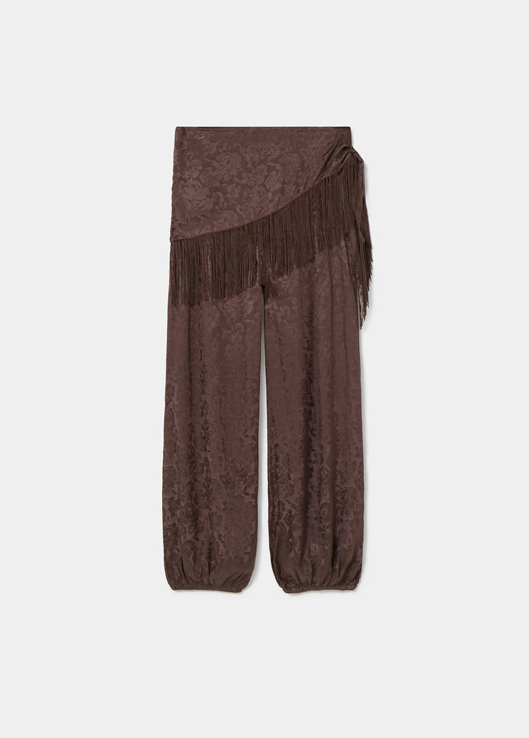 Trouser harem with fringed scarf