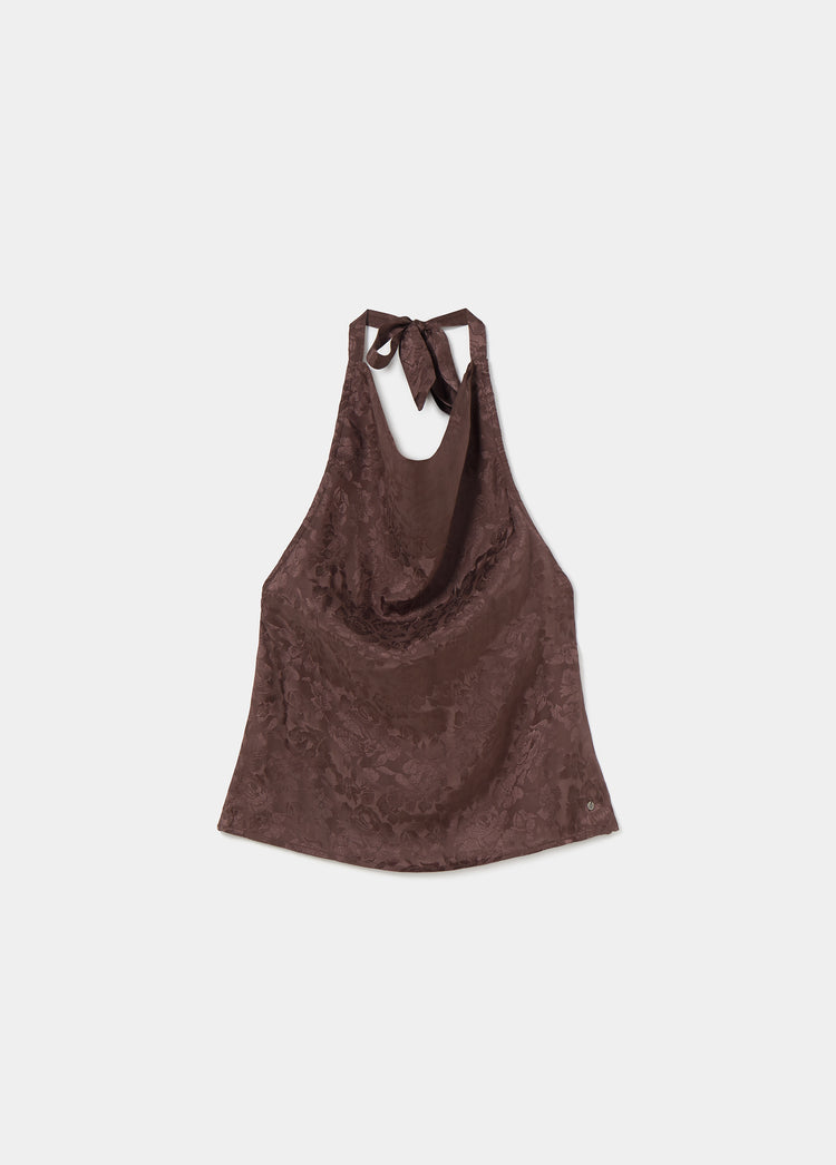 Top halter tejido jacquard