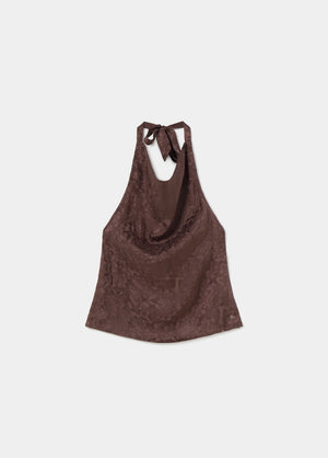 Haut dos nu en jacquard tissé