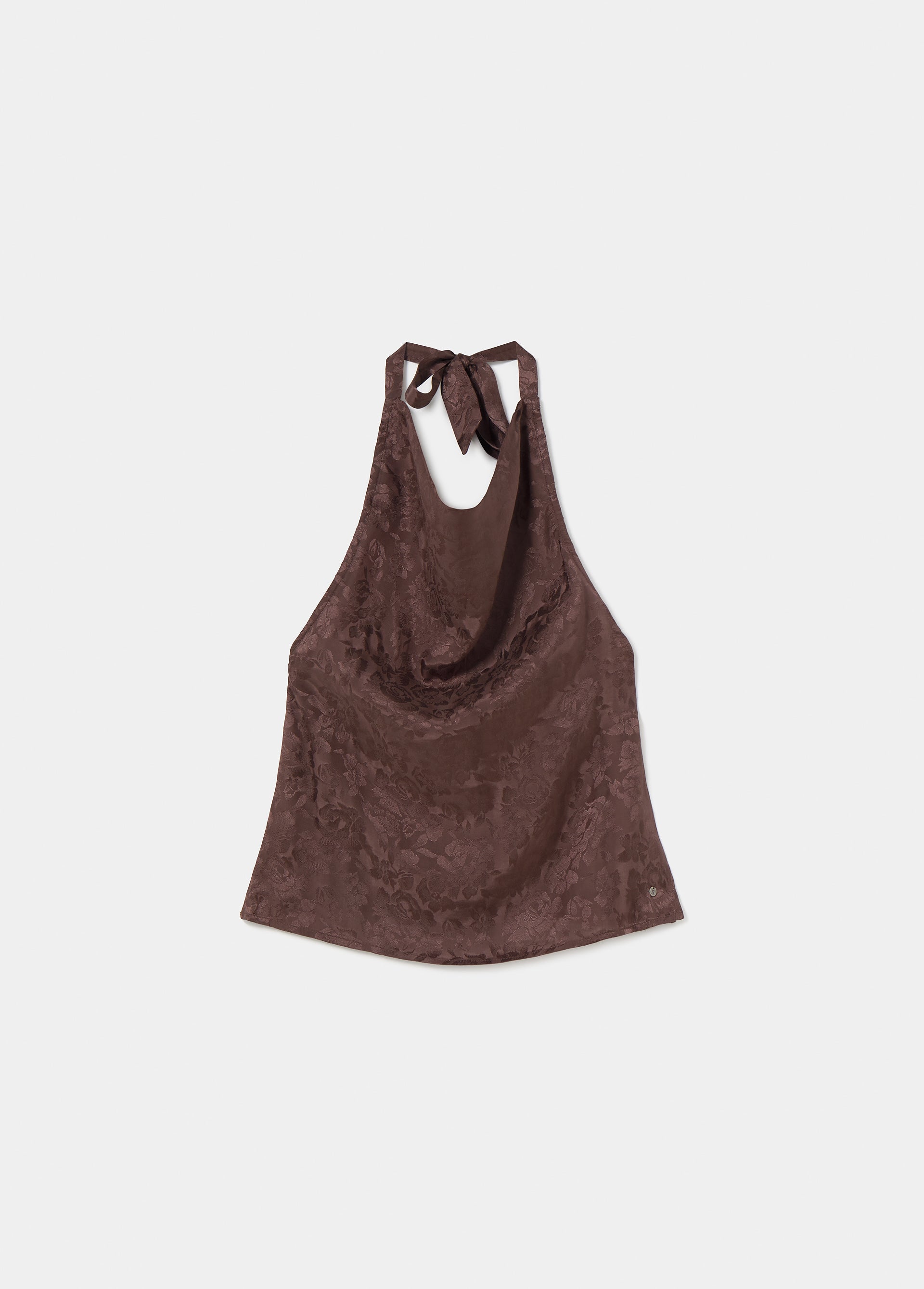 Jacquard-knit halter top