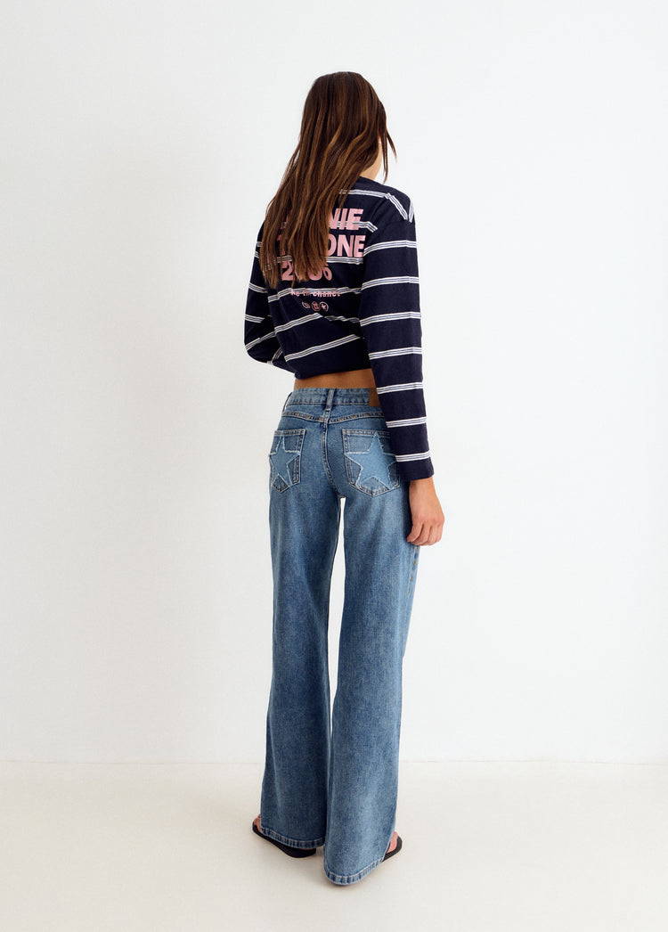 Star patch jeans
