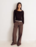 Wide-waist trousers