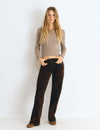 Brown flocked trousers