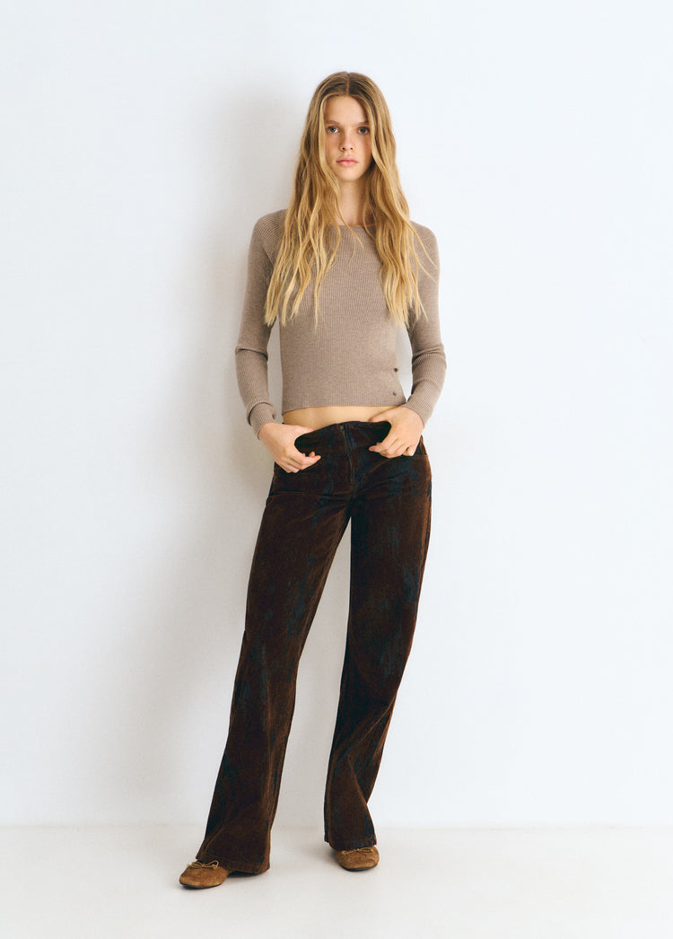 Brown flock Trouser