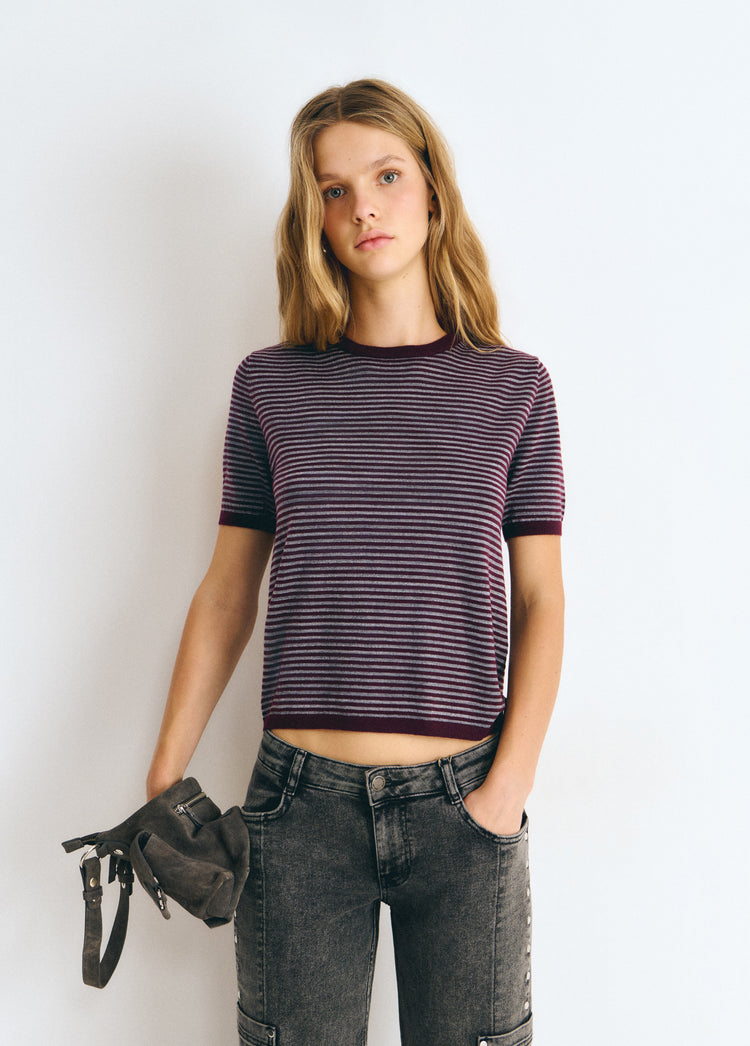 Lurex-Streifenshirt