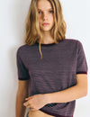 Kurzarmshirt mit Lurexstreifen