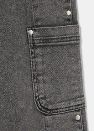 Denim with side studs and a cargo pocket