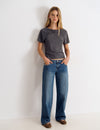 Denim with cross studs