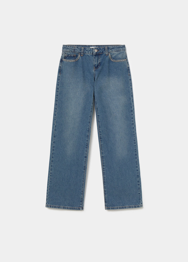 Cross-studded jeans