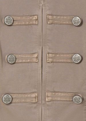 Short-sleeve button-up top