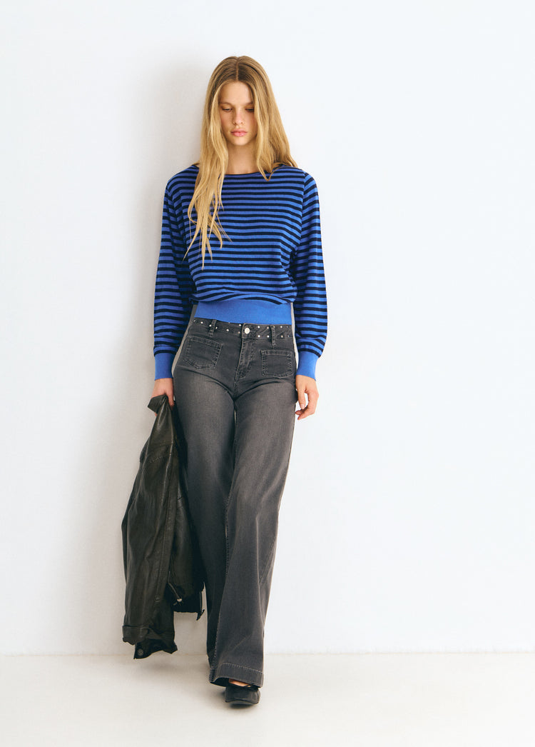 Glitter wing culotte jeans