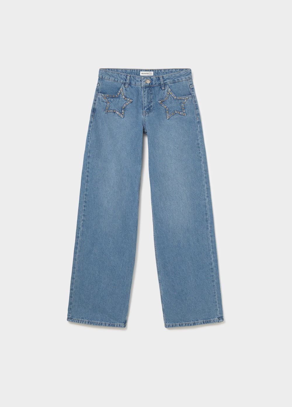 Star denim jeans with front pocket