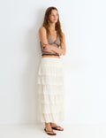Long multi-tiered skirt