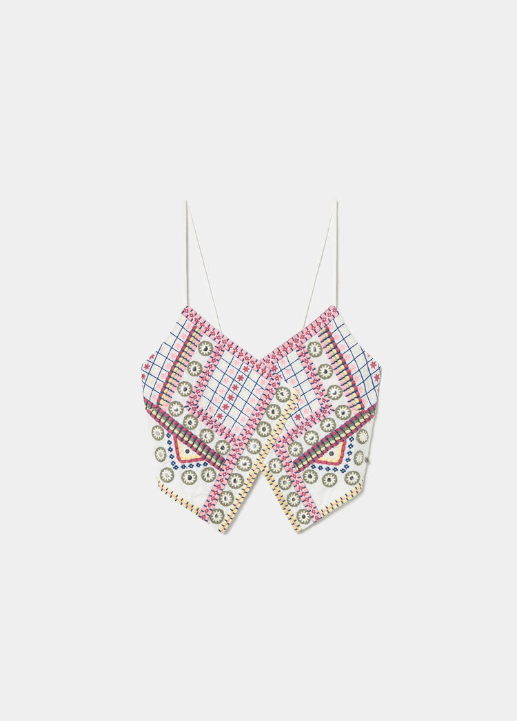 Top tirantes bordados
