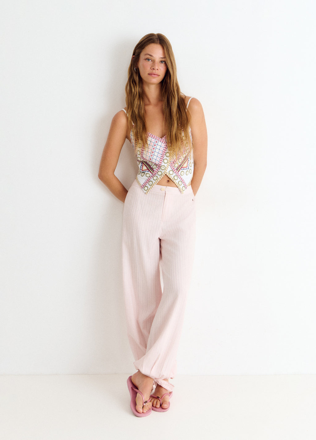 Embroidered vest top