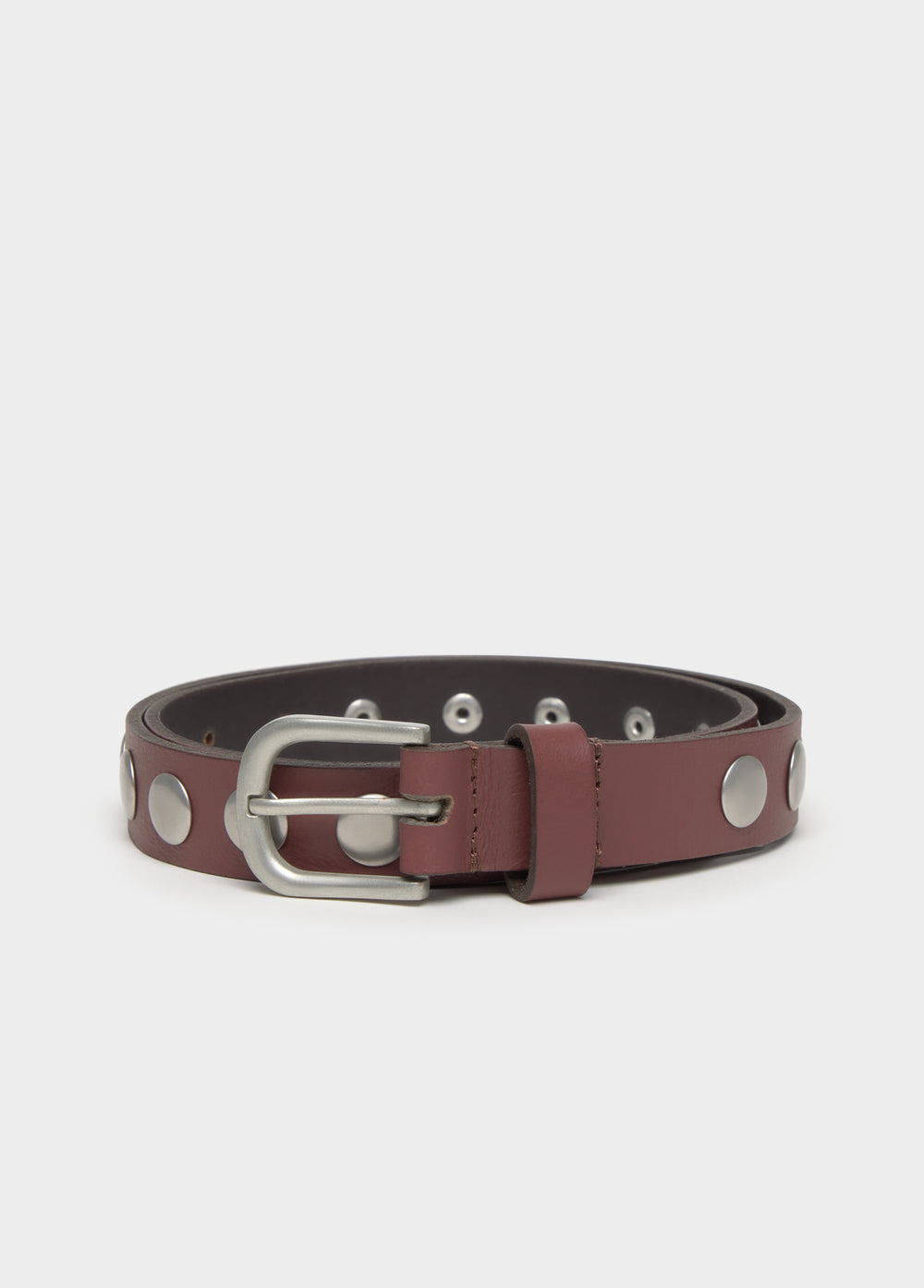Thin leather studded belt