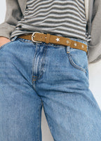 Leren riem met sterren
