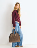 Studded shopper bag