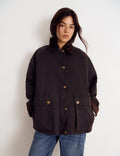 Chaqueta encerada con chaleco borrego