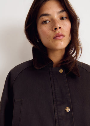 Chaqueta encerada con chaleco borrego