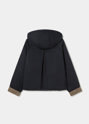 Chaqueta encerada con capucha