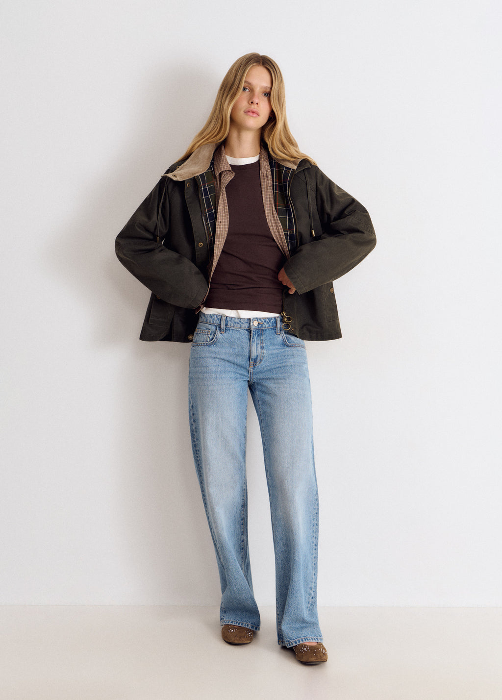Waxed hooded jacket