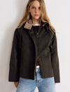 Waxed hooded jacket