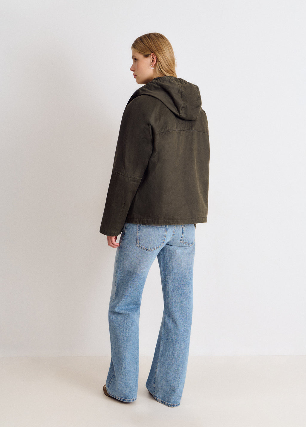 Waxed hooded jacket