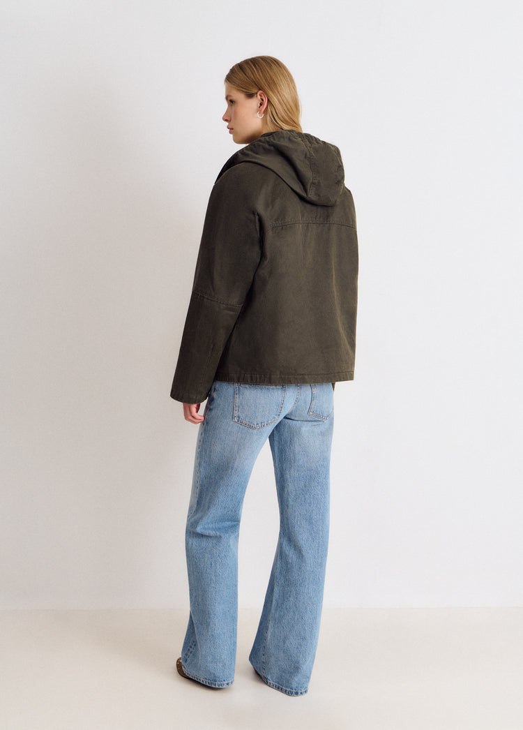 Chaqueta encerada capucha