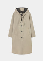 Long hooded trench coat