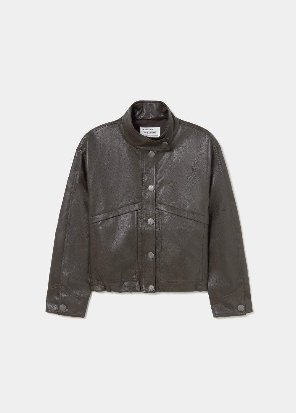 Chaqueta bomber efecto piel botones