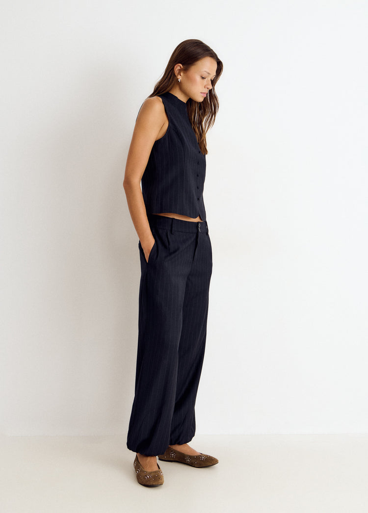 Pinstripe harem trousers