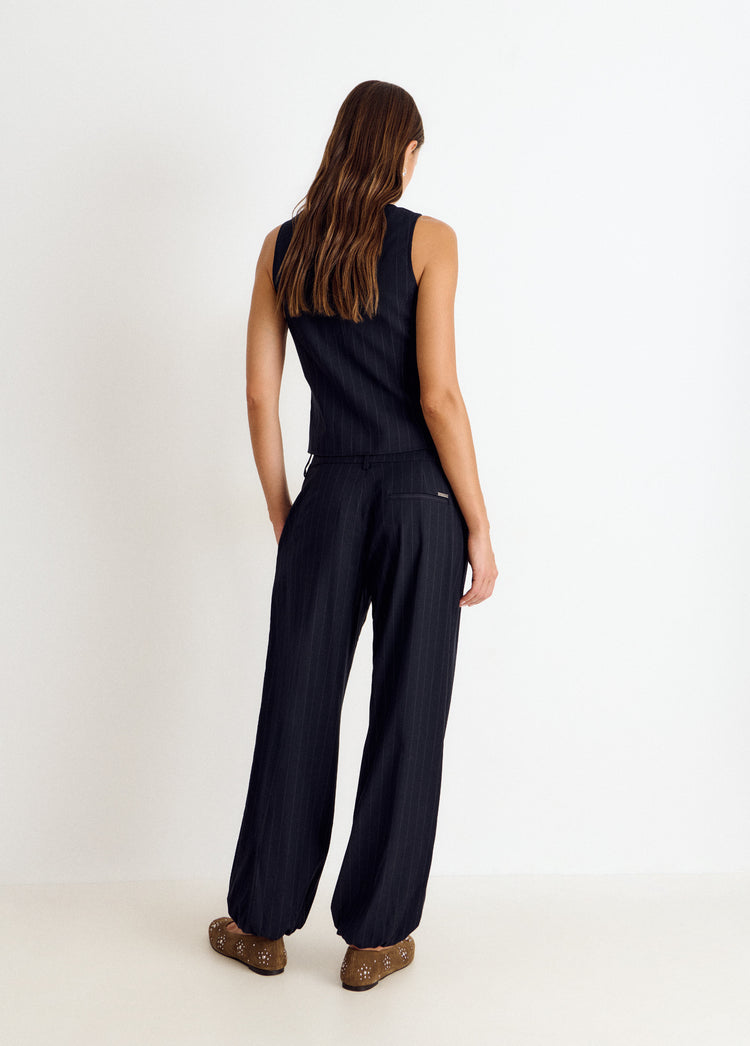 Pinstripe harem trousers