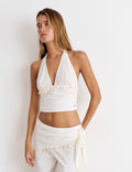 Halter top with shell detail
