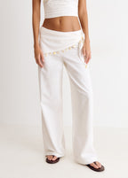 Wrap pants with shell detail