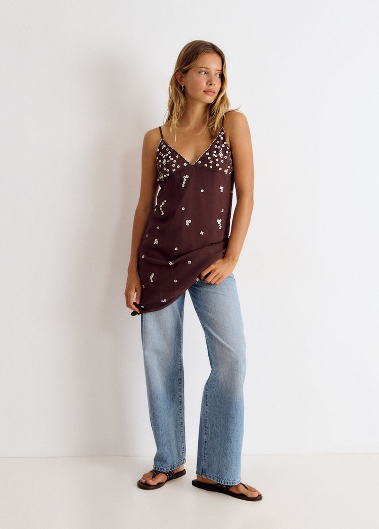 Vestido tirantes pico