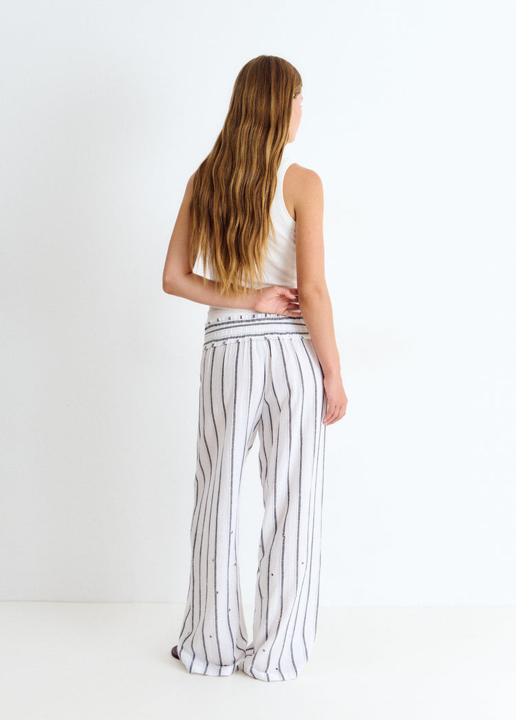 Pantalón largo rayas lurex