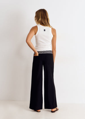 Lange broek met spiegel taille