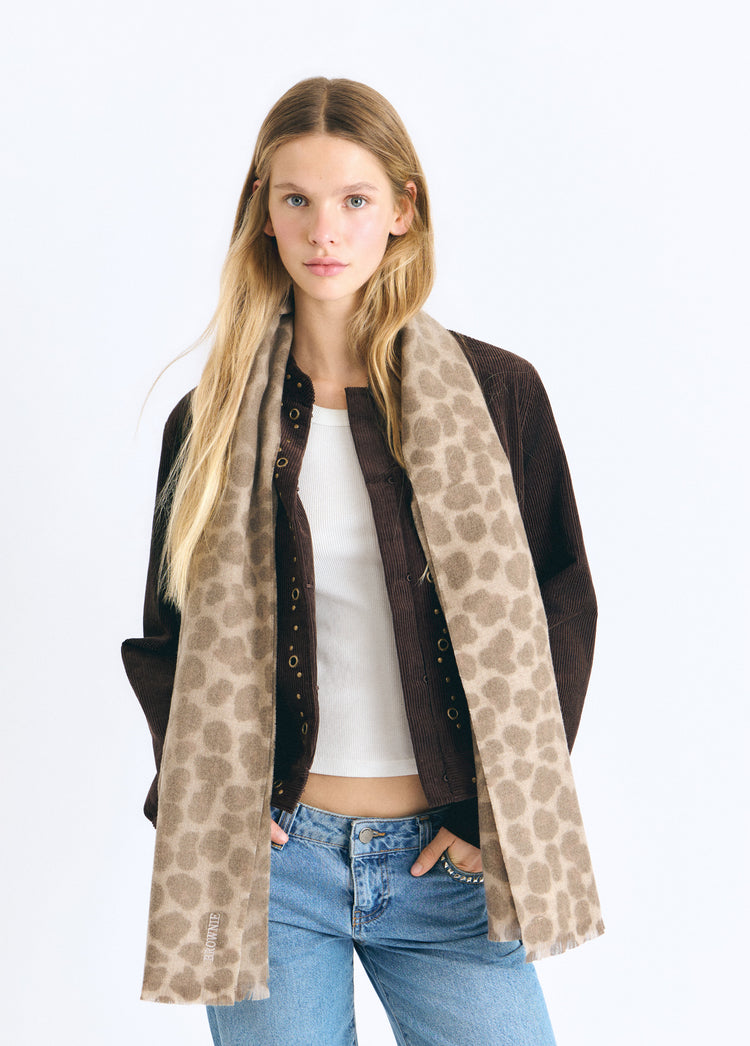 Sciarpa leggera con stampa animalier
