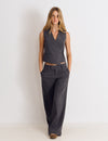 Pantalon pinzas wide leg