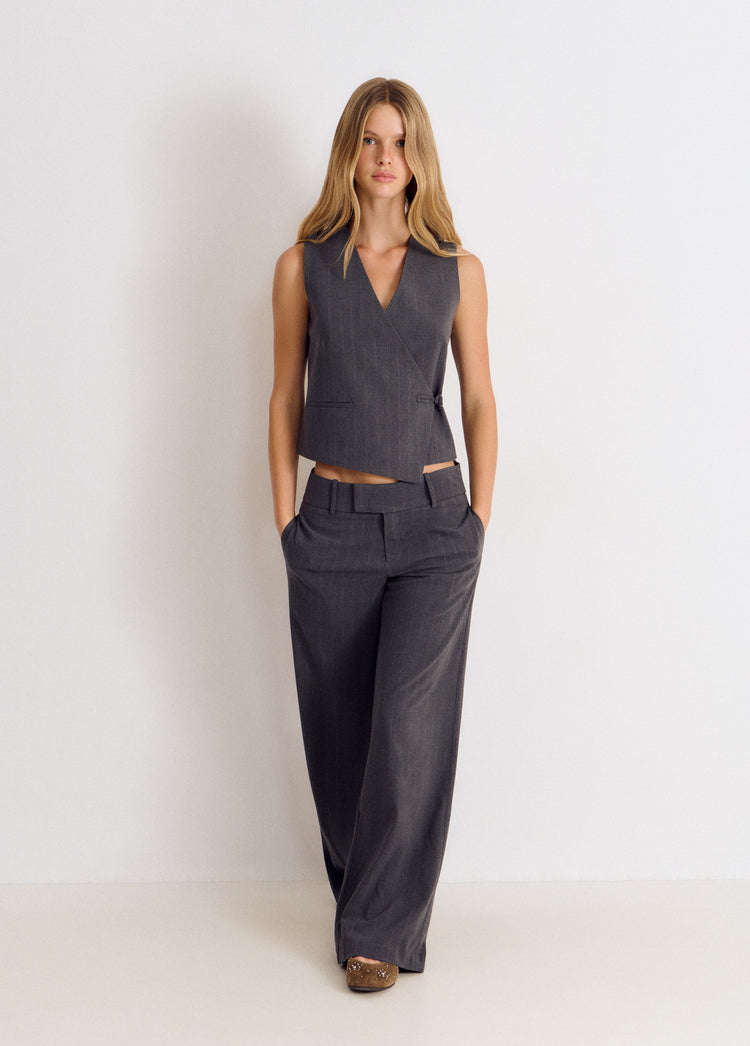 Pantalon pinzas wide leg