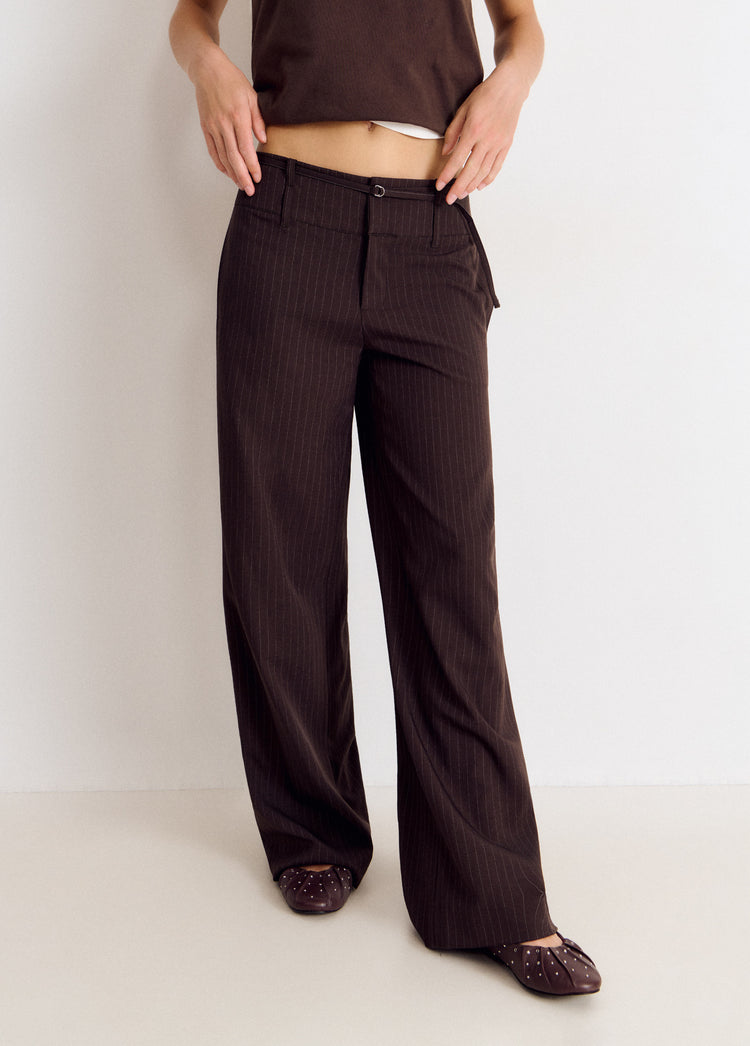 Pantalón raya diplomática cintura ancha