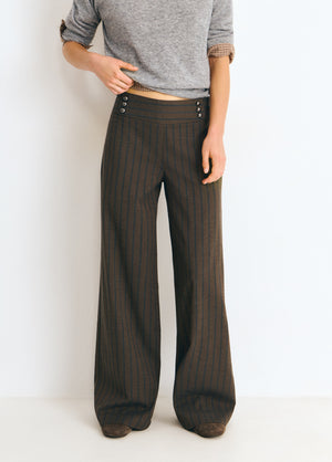Pantalón cinturilla ancha rayas