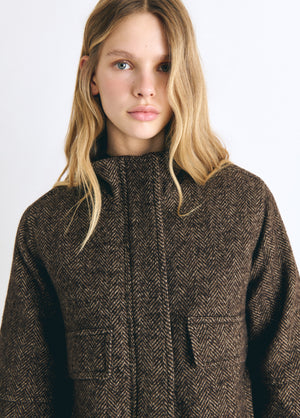 Bomber en tissu à chevrons